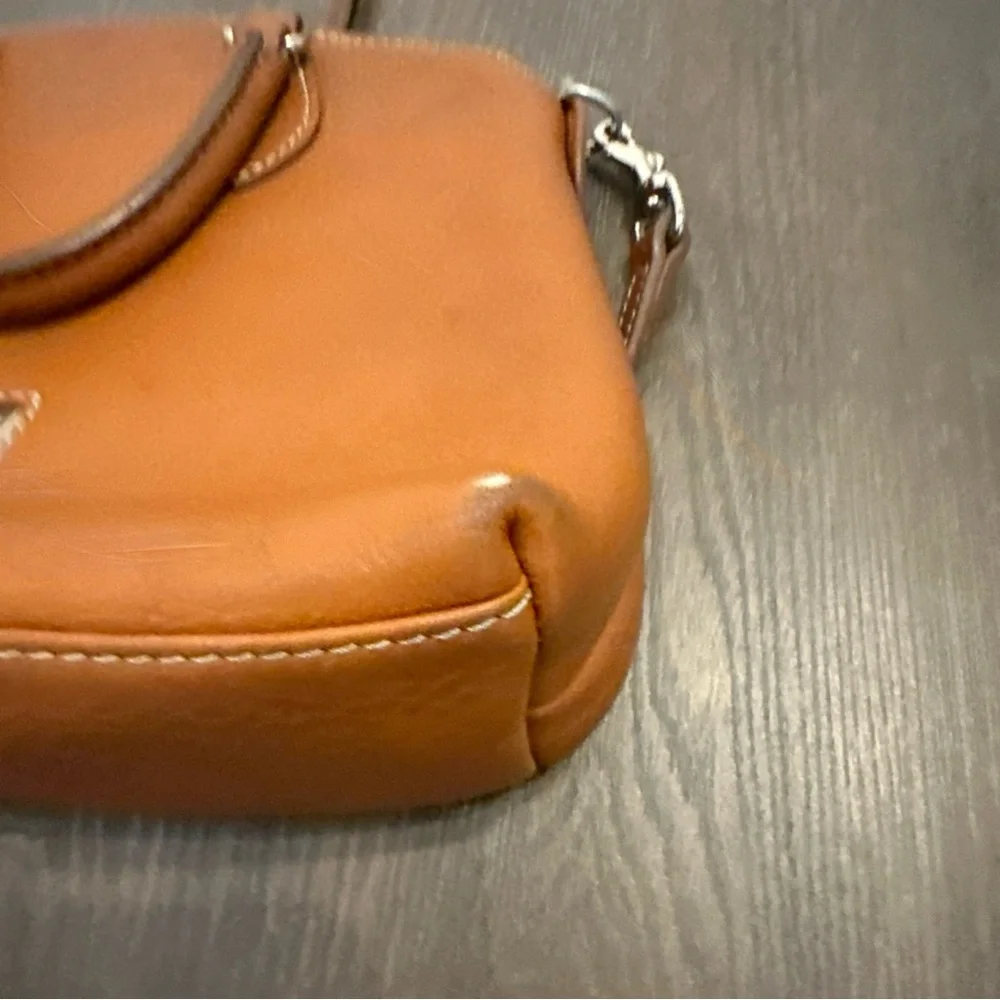 Dooney & Bourke‎ Pebble Leather Satchel with Crossbody Tan
